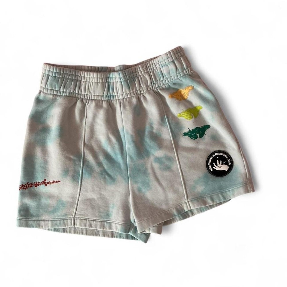 Nike Kids Tie Dye Athletic Shorts Size Medium Girls French Terry Elastic Waist